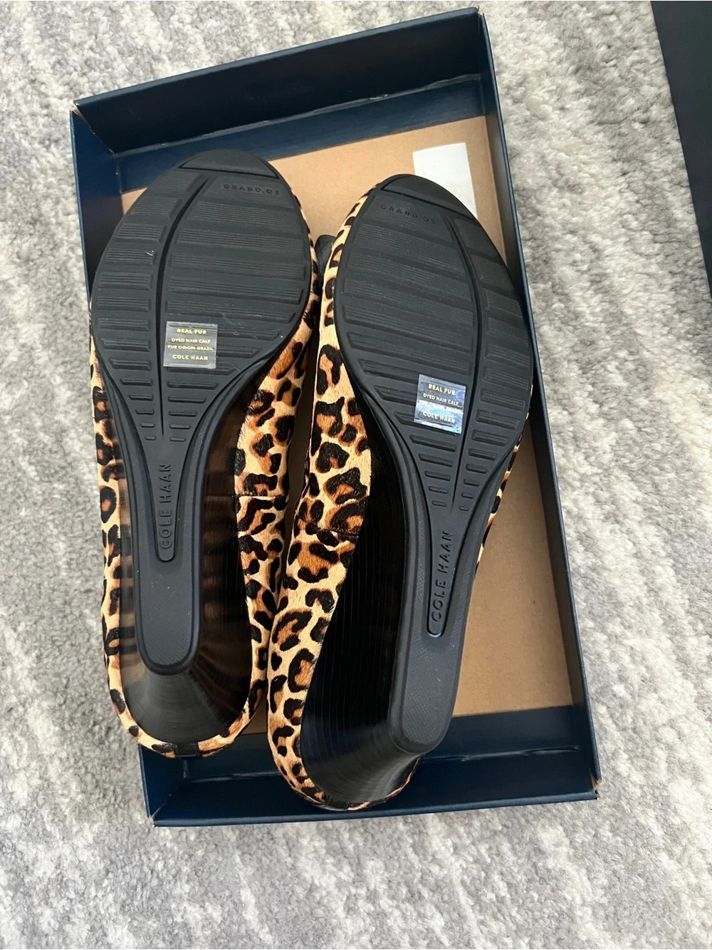 Cole Haan Leopard-Print wedge with bow - NWT